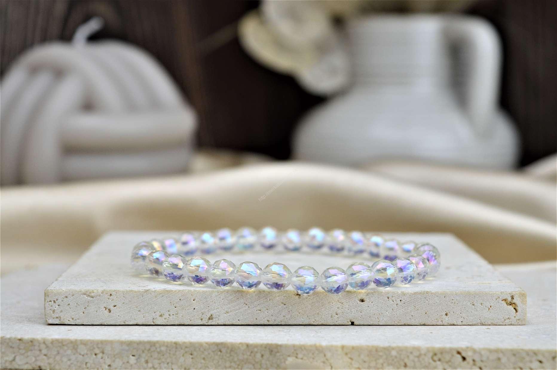 brúsený KRIŠTÁĽ AQUA AURA - Energia, Uvoľnenie Negativity, Očista Aury, Ochrana