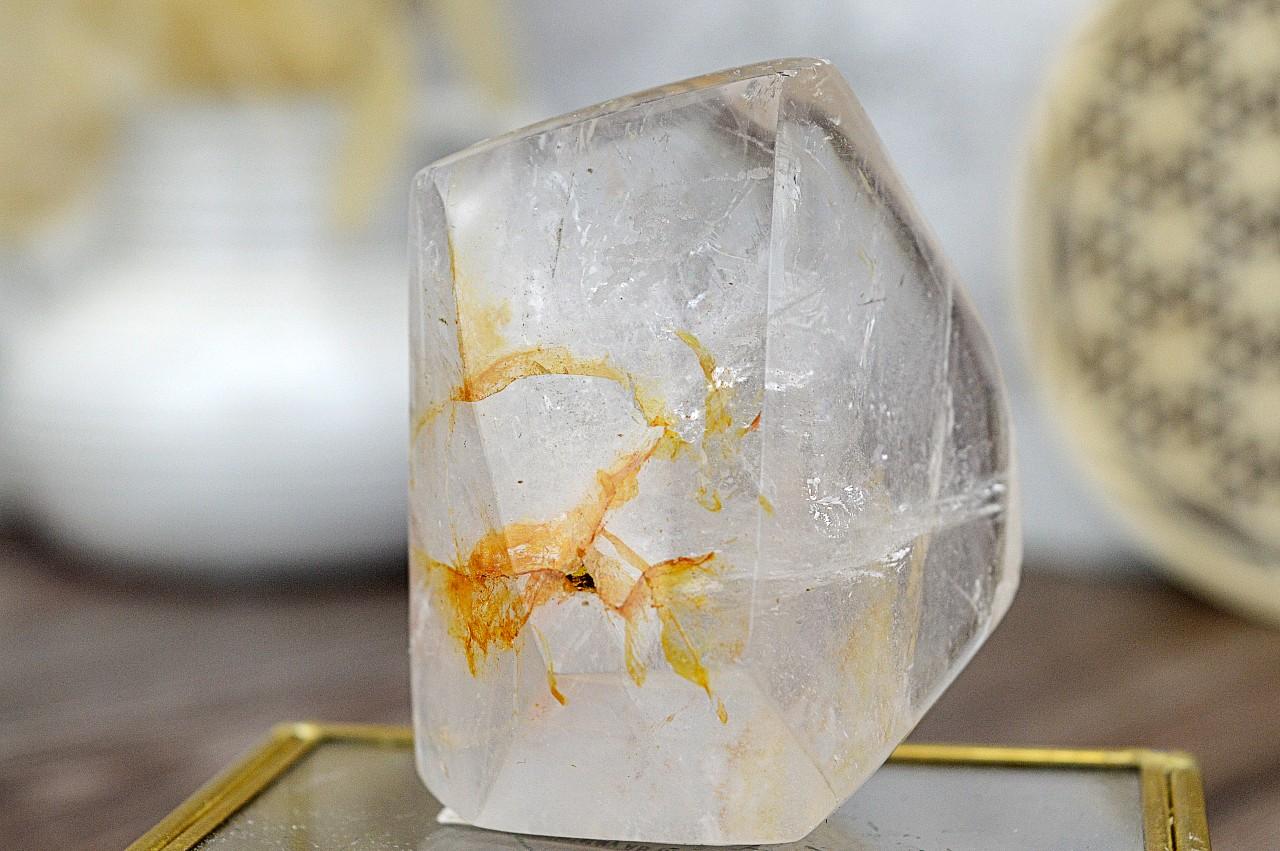 Majster Liečiteľ KRIŠTÁĽ Diamant s inklúziou HEMATITU #5- Svetlo na Zemi, Manifestovanie, Sila, Energia, Ochrana