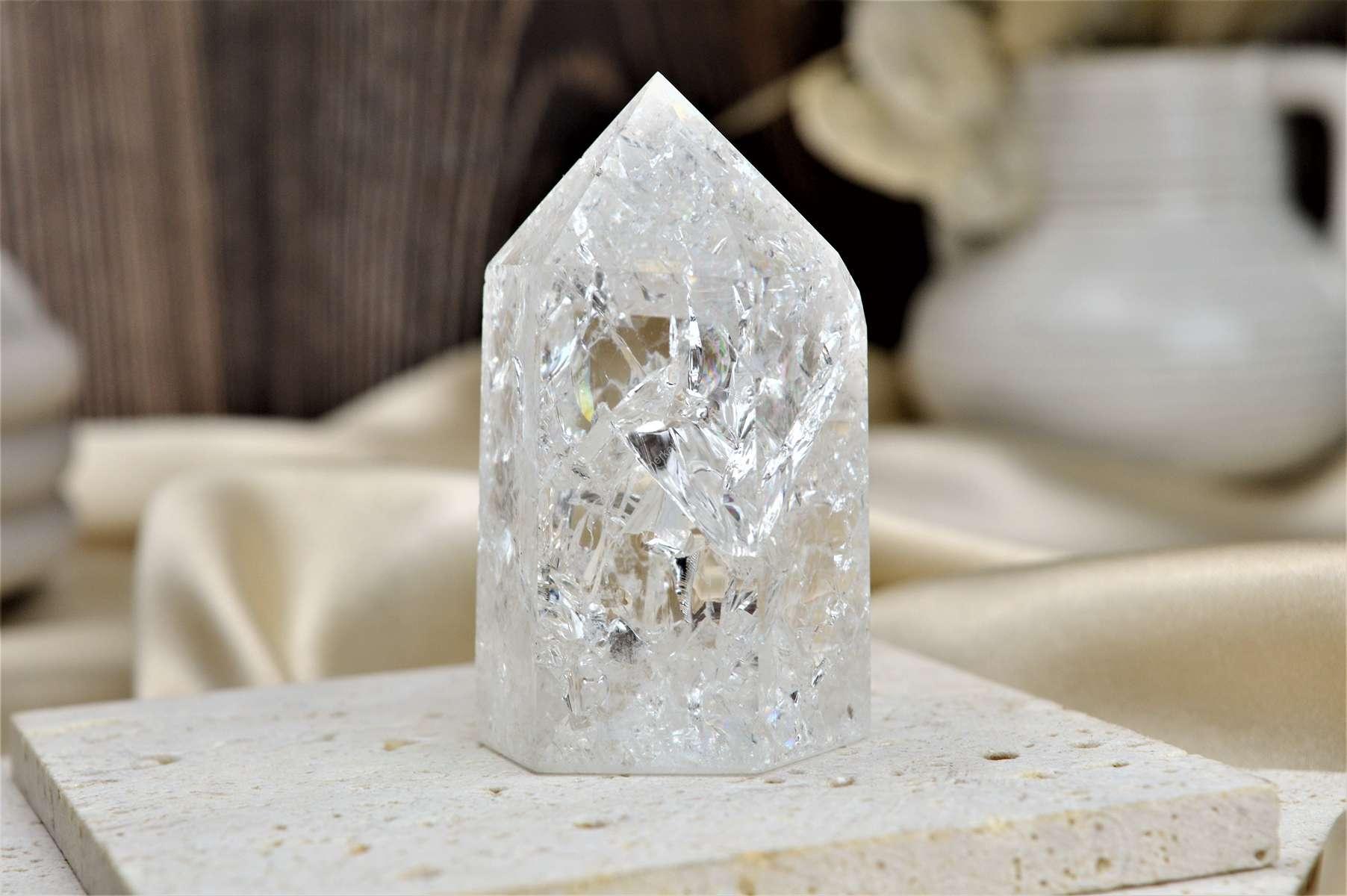 Praskaný Dúhový KRIŠTÁĽOVÝ generátor/ obelisk Božskosti 12