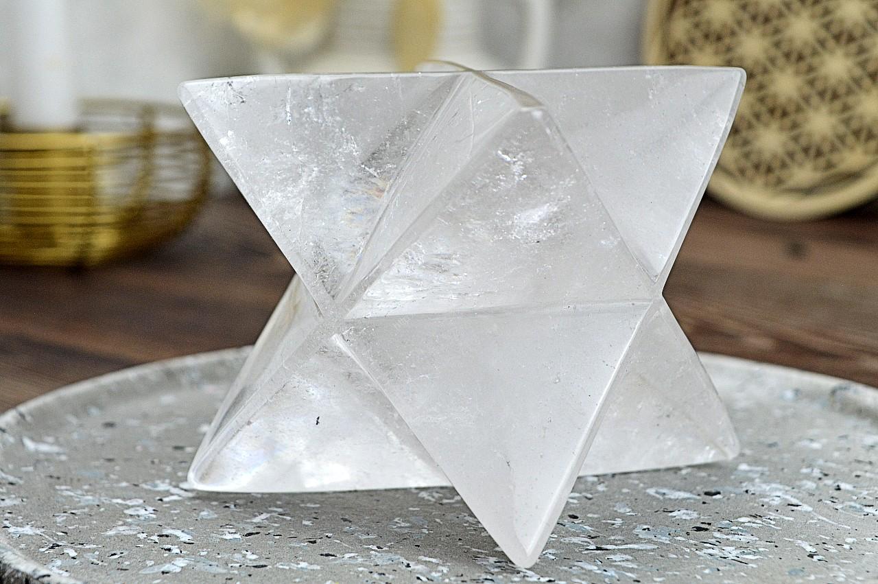 MERKABA z Brazilského KRIŠTÁĽU s Dúhami 12cm / 0,55 kg – Obrázok 4