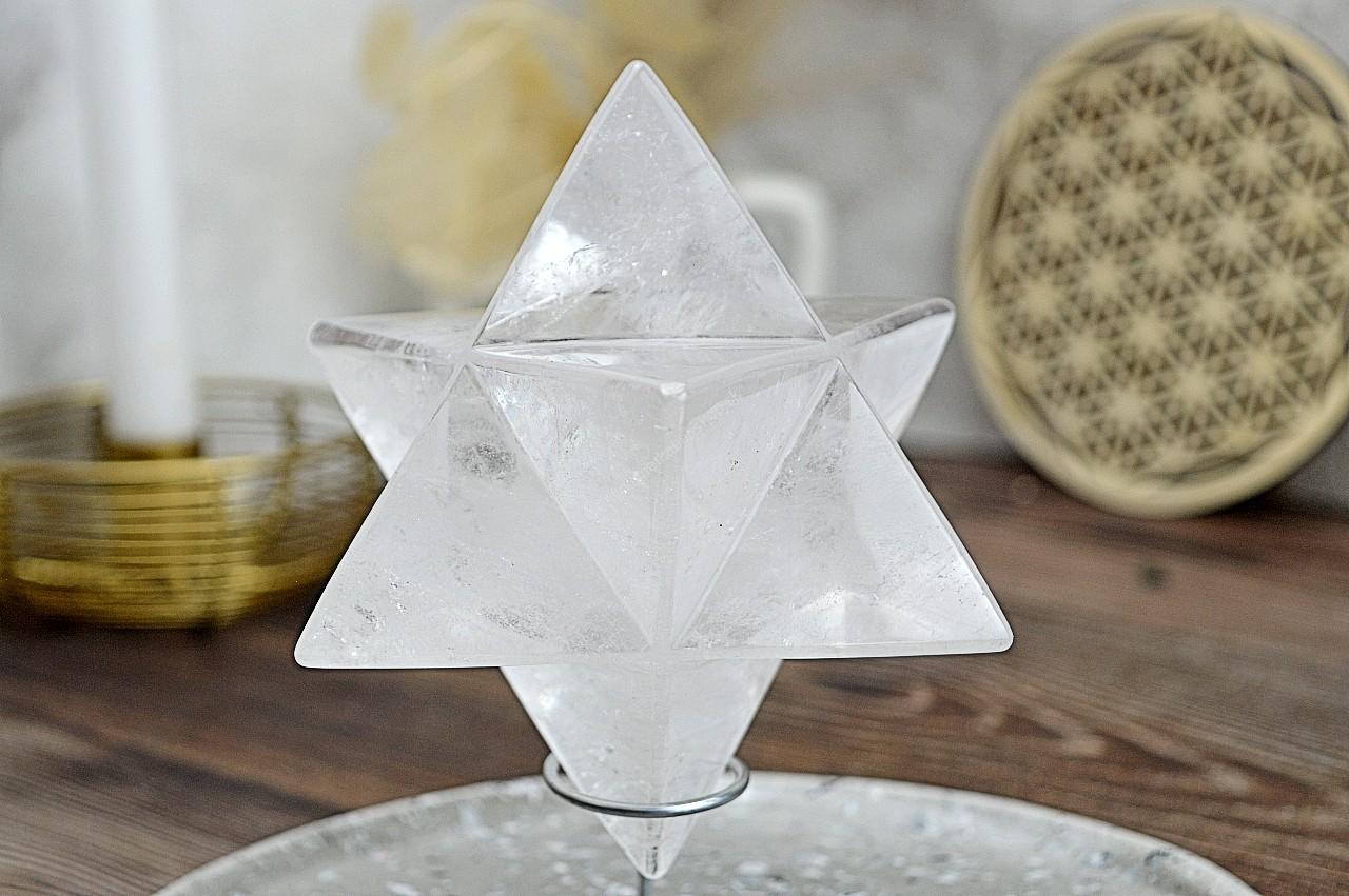 MERKABA z Brazilského KRIŠTÁĽU s Dúhami 12cm / 0,55 kg – Obrázok 3