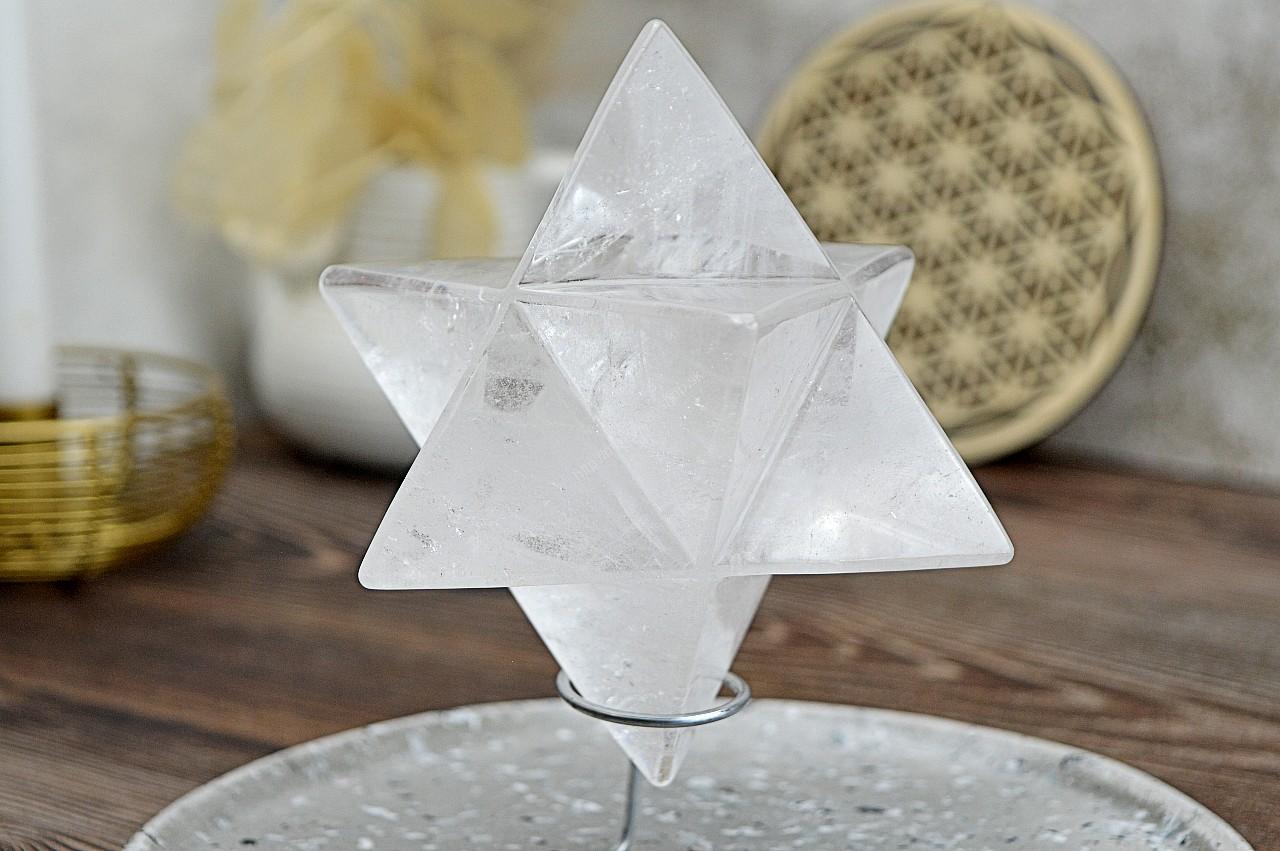 MERKABA z Brazilského KRIŠTÁĽU s Dúhami 12cm / 0,55 kg – Obrázok 2