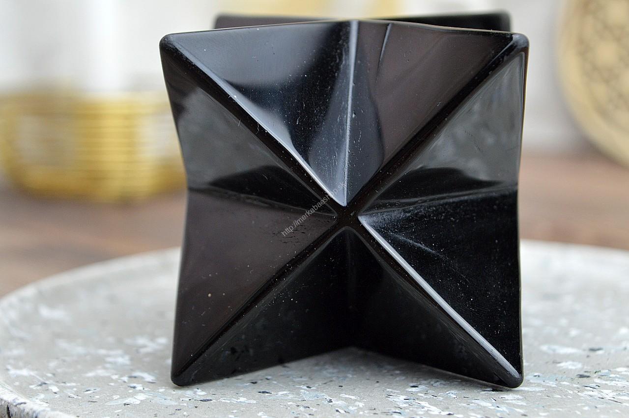 Merkaba OBSIDIÁN ČIERNY 12cm - 0,5kg – Obrázok 3