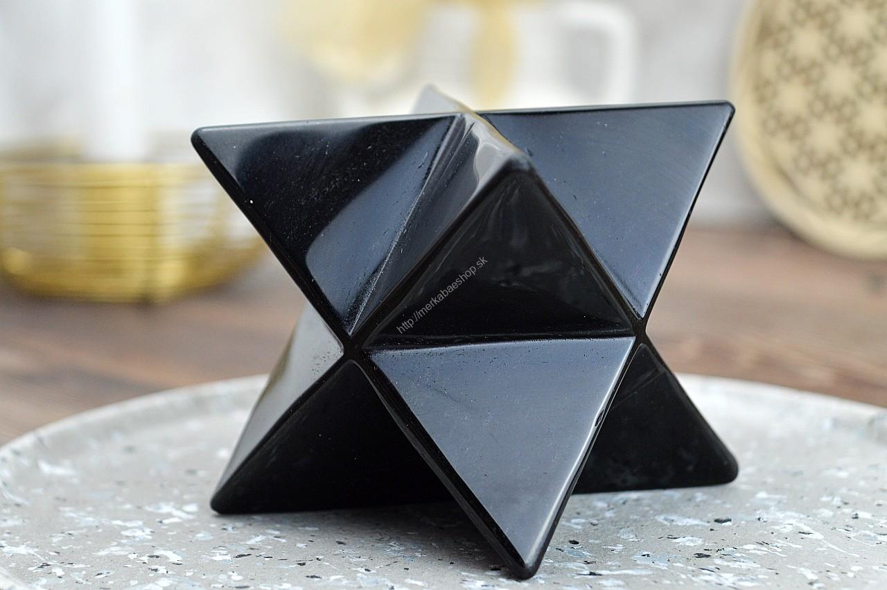 Merkaba OBSIDIÁN ČIERNY 12cm - 0,5kg – Obrázok 2