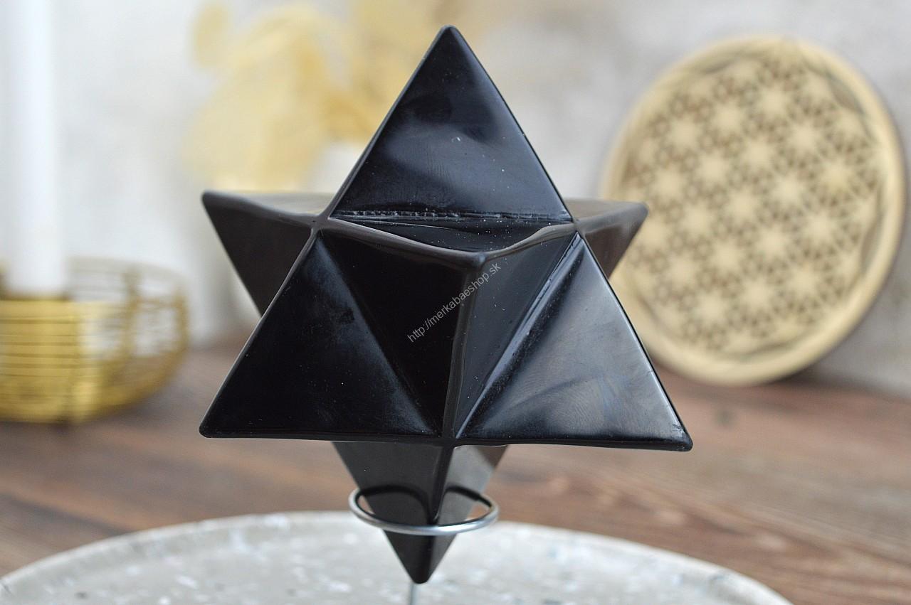 Merkaba OBSIDIÁN ČIERNY 12cm - 0,5kg