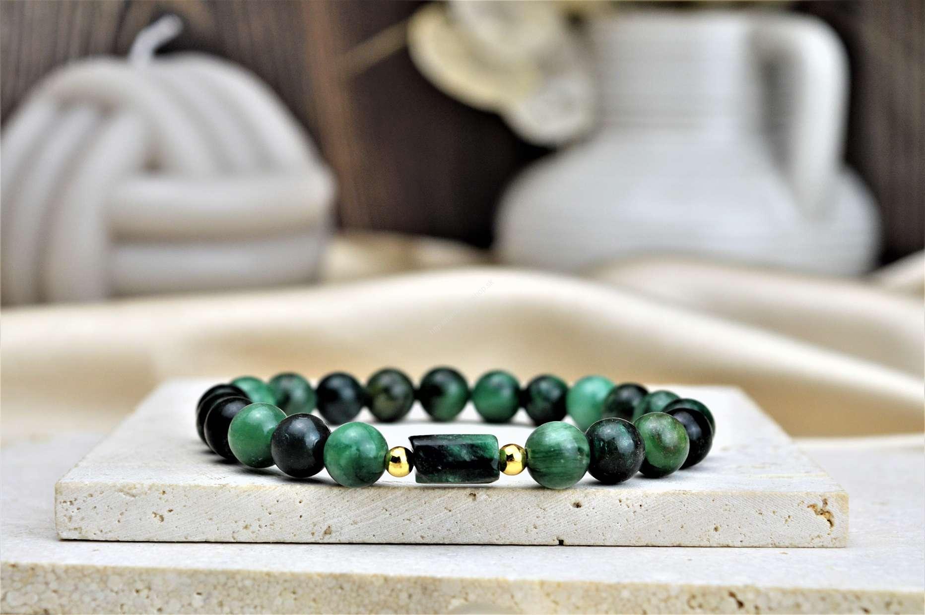 náramok SMARAGD 1 Tanzánia - Liečenie srdca, Rovnováha, Ochrana, Svetlo, Hojnosť AAA Kvalita