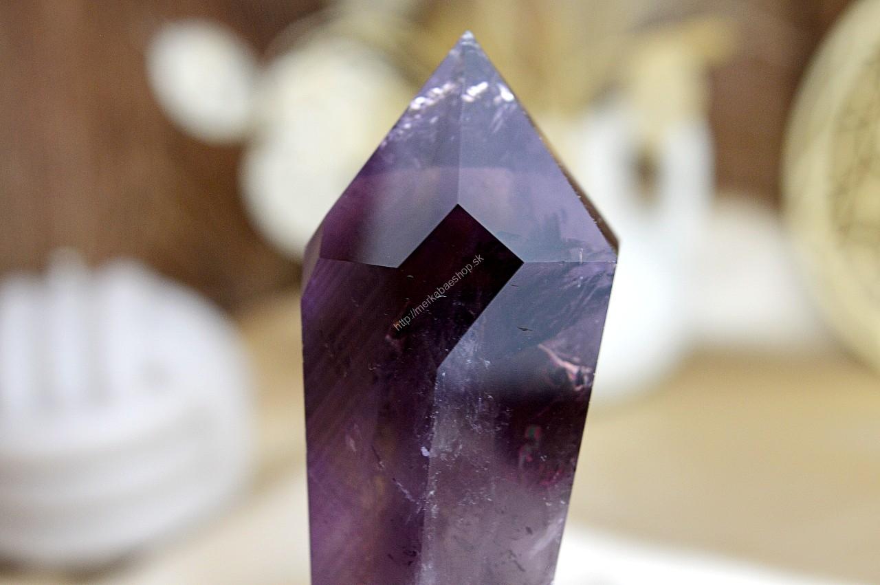 Obojstranný generátor/obelisk FANTÓM Duchovný Balans z AMETYSTU Kryštál OKNO #2 AAA Kvalita (111g) – Obrázok 2