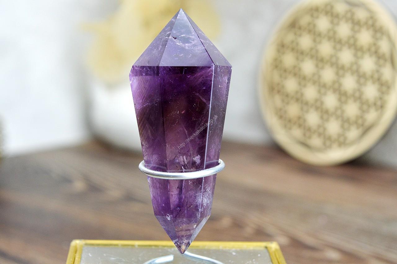 Obojstranný generátor/ obelisk Duchovný Balans z AMETYSTU - FANTÓM #7 AAA Kvalita