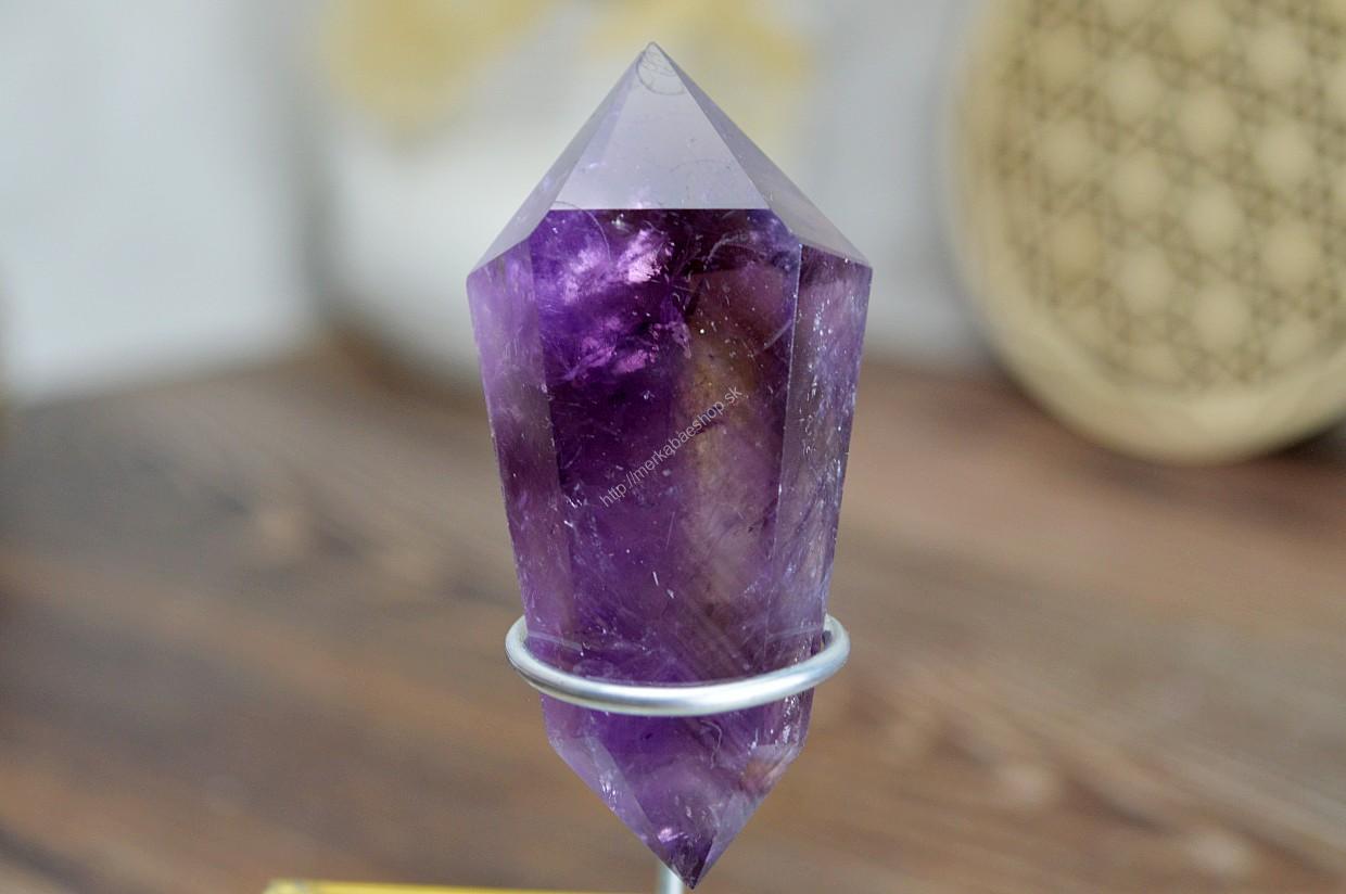 Obojstranný generátor/ obelisk Duchovný Balans z AMETYSTU - FANTÓM #8 AAA Kvalita