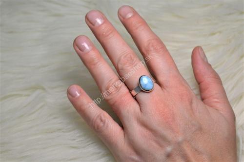 Prsteň LARIMAR #1 Ag925/1000 – Energia Bohyne, Komunikácia, Upokojenie, Znižuje prejavy paniky a úzkosti – Obrázok 3