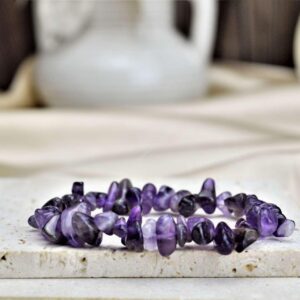 Náramok sekaný AMETYST- Božskosť, Intuícia, Rovnováha, pokojný Spánok
