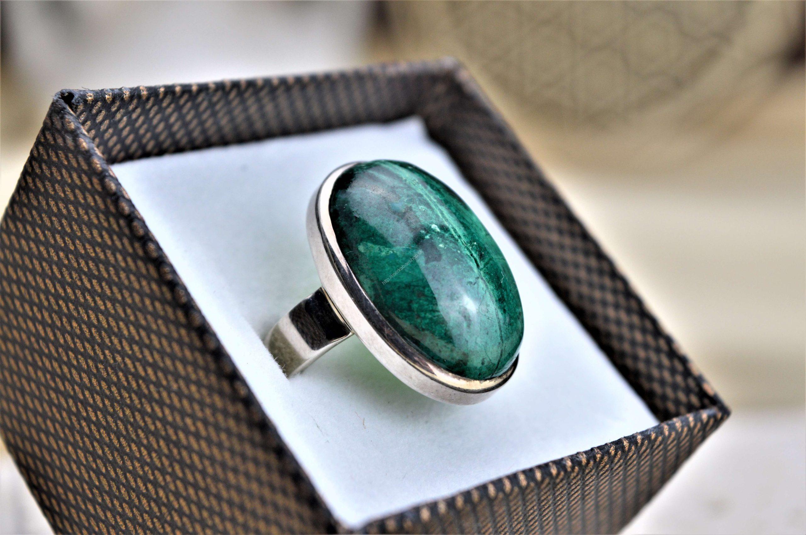 strieborný prsteň CHRYZOKOL - Radosť, Pokoj, Emociálna stabilita, Komunikácia