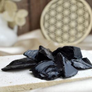 Surový OBSIDIÁN ČIERNY #M -Ochrana, Prijatie, Uzemnenie, Očista, Obnovenie energie čakier