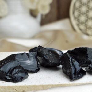 Surový OBSIDIÁN ČIERNY #L -Ochrana, Prijatie, Uzemnenie, Očista, Obnovenie energie čakier