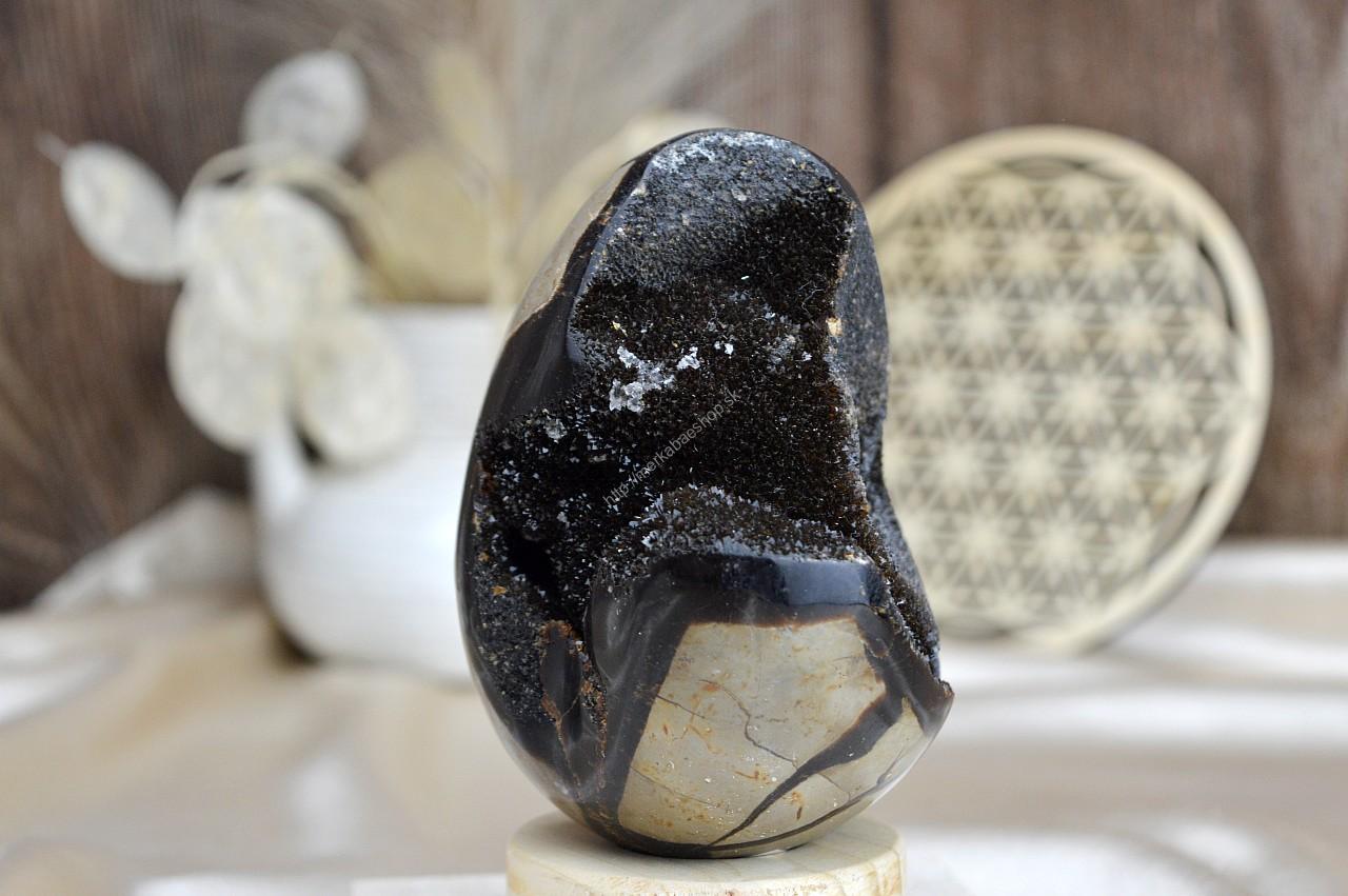 Geóda dračie vajce SEPTÁRIA #1 Odvaha, Sebaistota, Hojnosť, Ochrana, Premena, Uzemnenie, Solar plexus – Obrázok 2