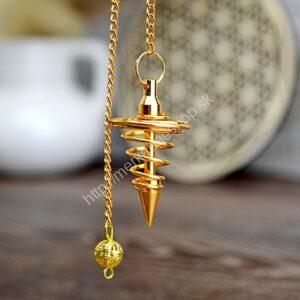 Mosadzné Kyvadlo pozlátené - Energetická špirála