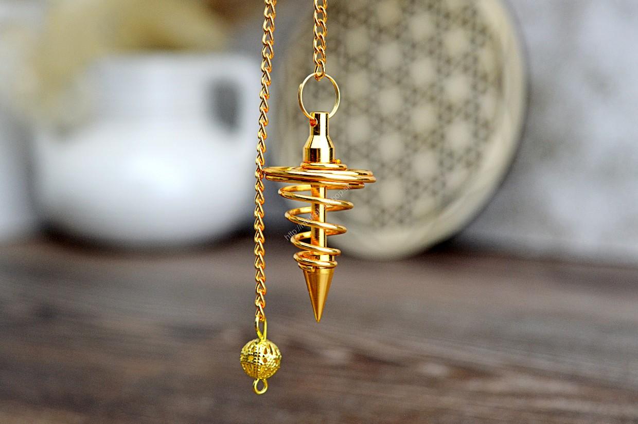 Mosadzné Kyvadlo pozlátené - Energetická špirála