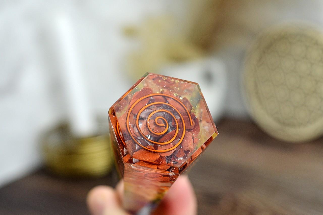 ČAKROVÝ ORGONITOVÝ Obelisk 7 čakier s Energetickou medenou Špirálou – Obrázok 2