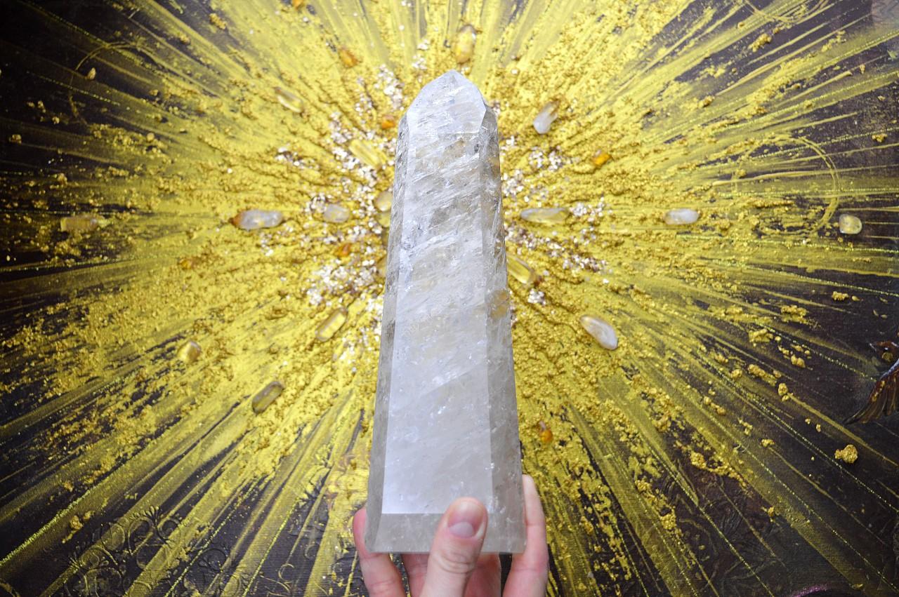 Majstrovský KRIŠTÁĽOVÝ CHANELINGOVÝ generátor/obelisk #1 s Dúhami EXTRA KVALITA