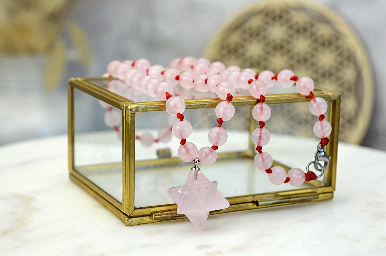 Ochranný náhrdelník Merkaba - Ruženín – Obrázok 3