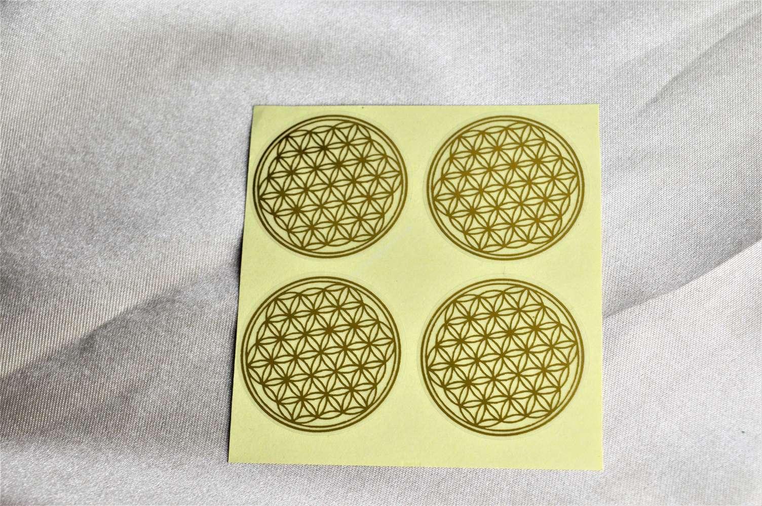 4KS Zlatá nálepka Kvet Života 3cm