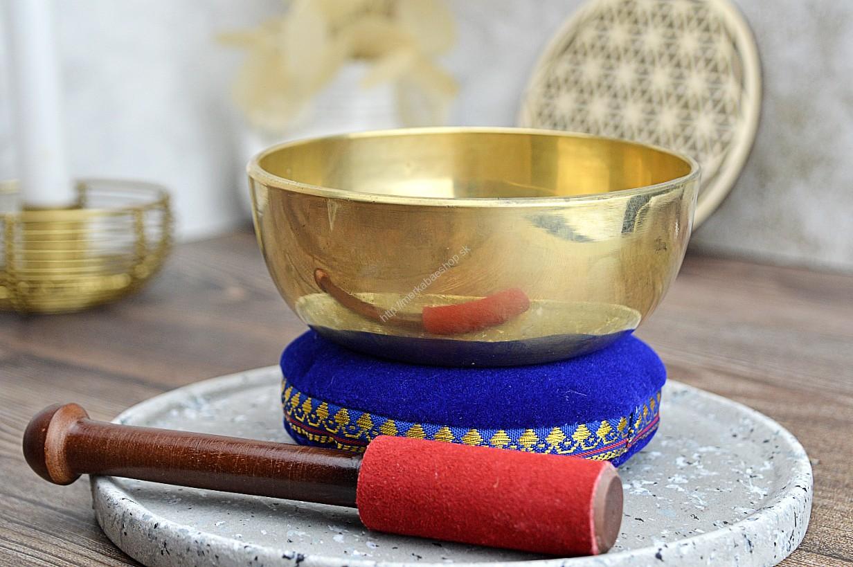 MosadznáTibetská spievajúca miska 12cm + gong a vankúšik