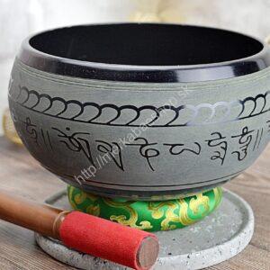 Veľká Tibetská spievajúca miska Piati Budhovia 21cm + gong a vankúšik