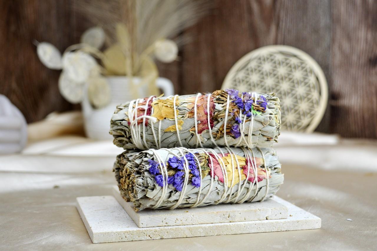 Vykurovacie zväzky BIELA ŠALVIA 10cm - Šťastný Duch