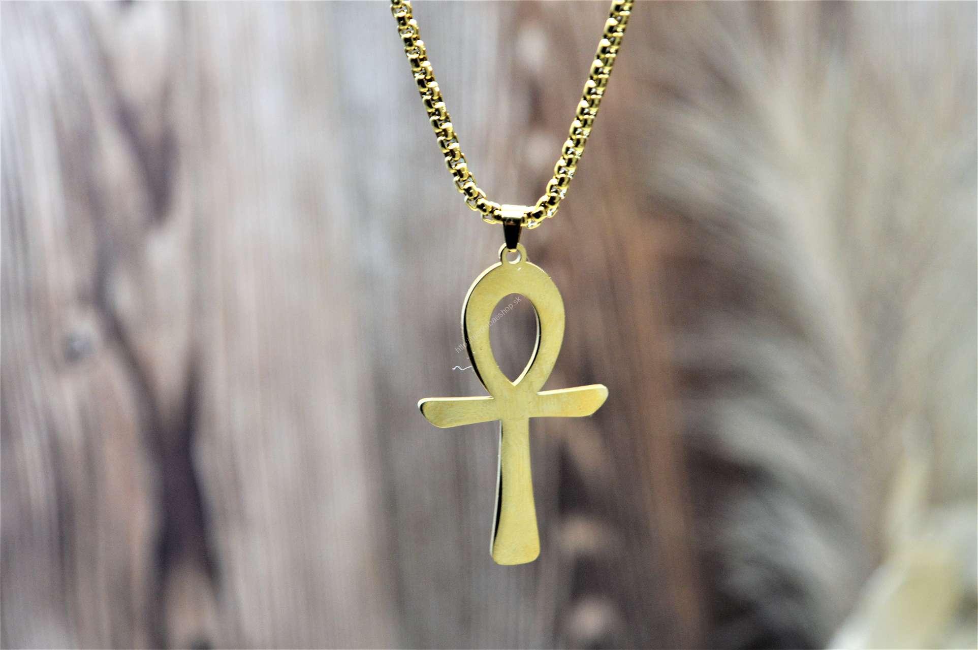 Náhrdelník ANKH z Chirurgickej/ nerezovej ocele zlatý