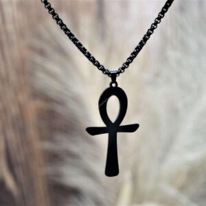 Náhrdelník ANKH z Chirurgickej/ nerezovej ocele čierny/ grafit