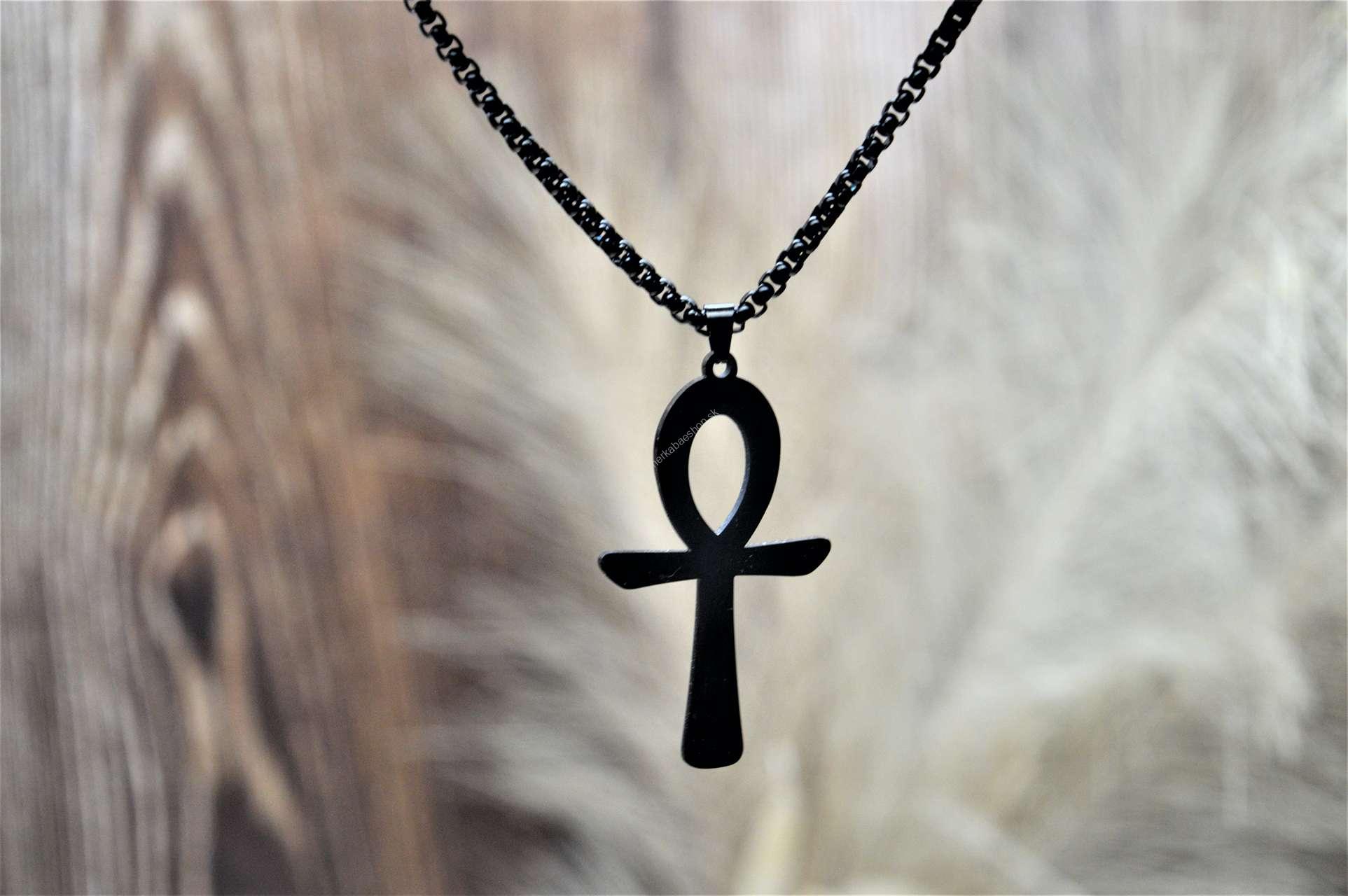 Náhrdelník ANKH z Chirurgickej/ nerezovej ocele čierny/ grafit