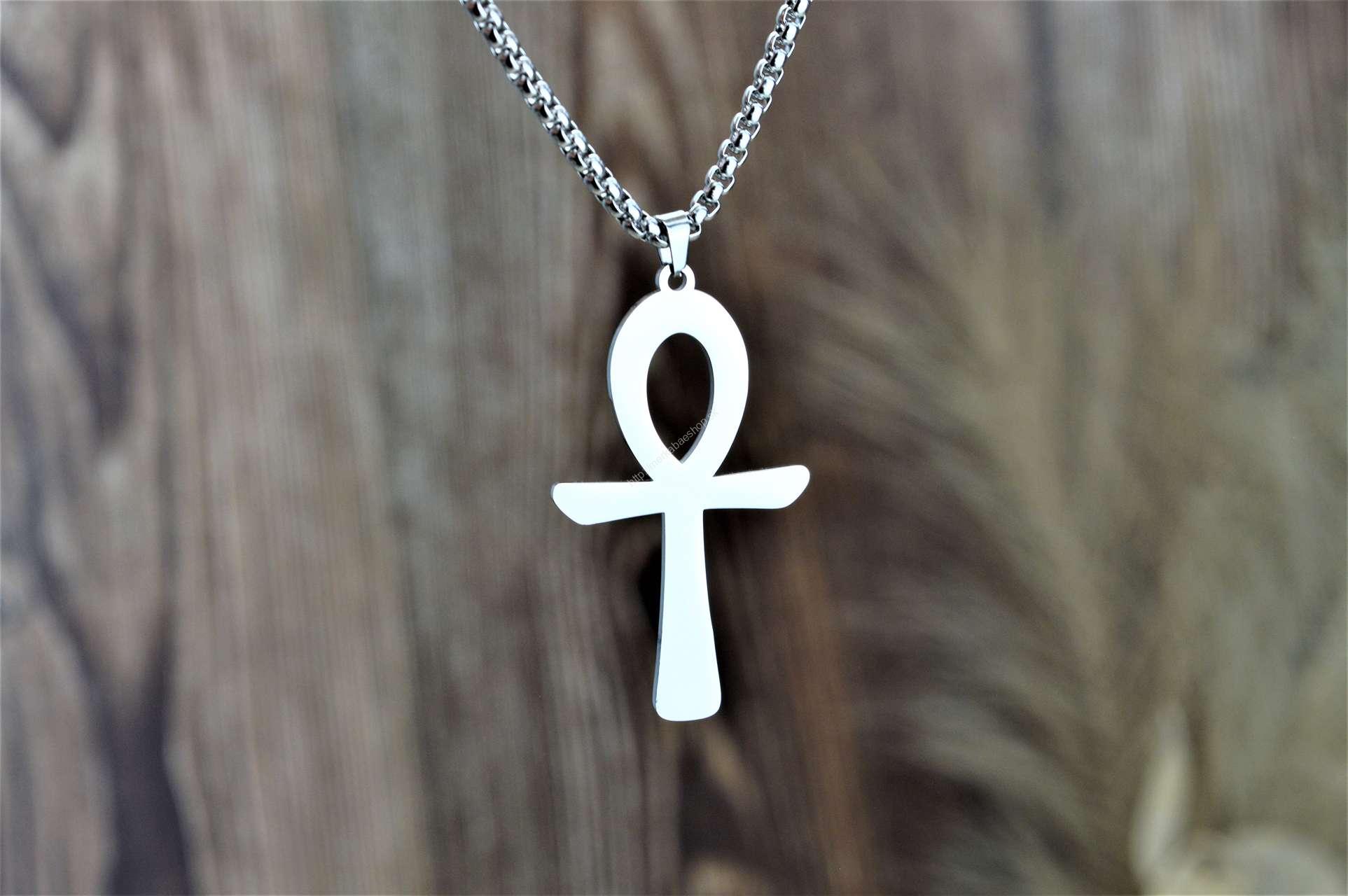 Náhrdelník ANKH z Chirurgickej/ nerezovej ocele strieborný