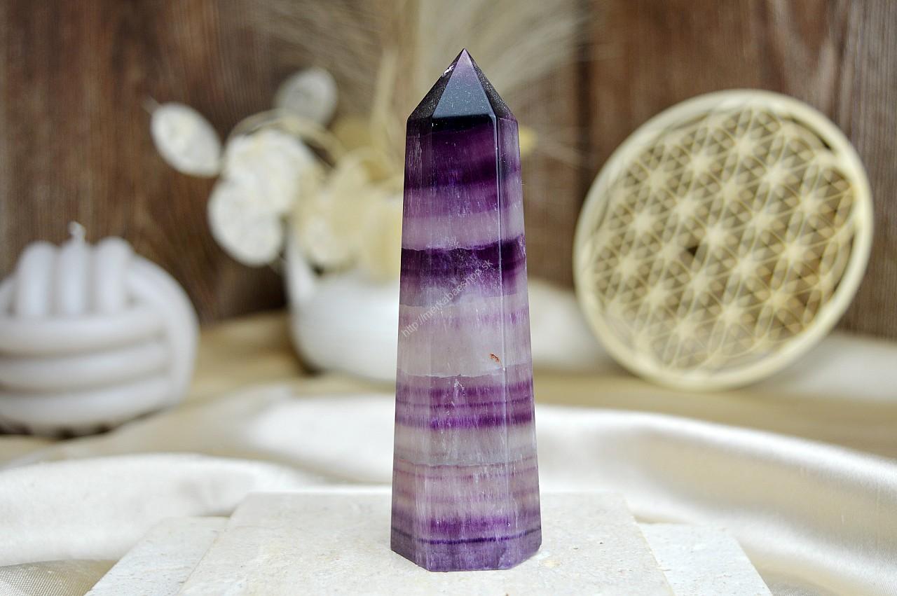 Generátor/obelisk z FLUORITU DÚHOVÉHO #10 - Sústredenie, Pamäť, Intuícia, Ochrana, Božskosť, Dosiahnutie cieľov