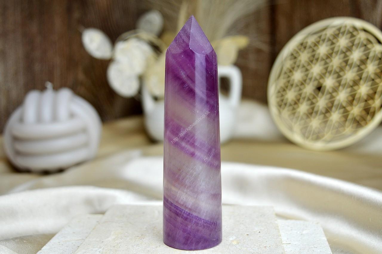 Generátor/obelisk z FLUORITU DÚHOVÉHO #9 - Sústredenie, Pamäť, Intuícia, Ochrana, Božskosť, Dosiahnutie cieľov