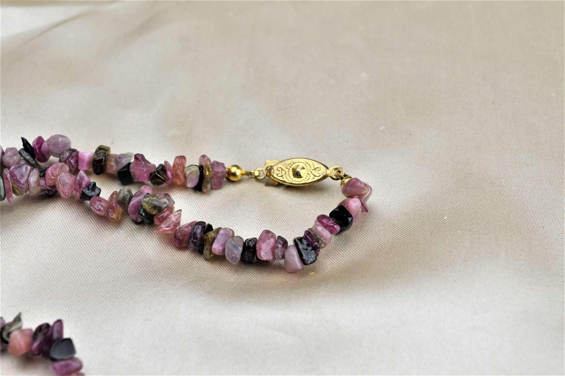 Náhrdelník sekaný Melónový Turmalín + Rubelit ( červený turmalín) – Obrázok 4