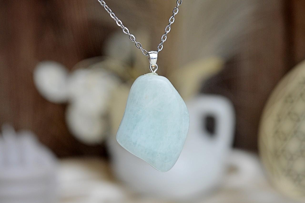 Ag-925/1000 prívesok Akvamarín #2- Energetický štít Aury, Upokojenie, Komunikácia, Uvoľnenie starých vzorcov