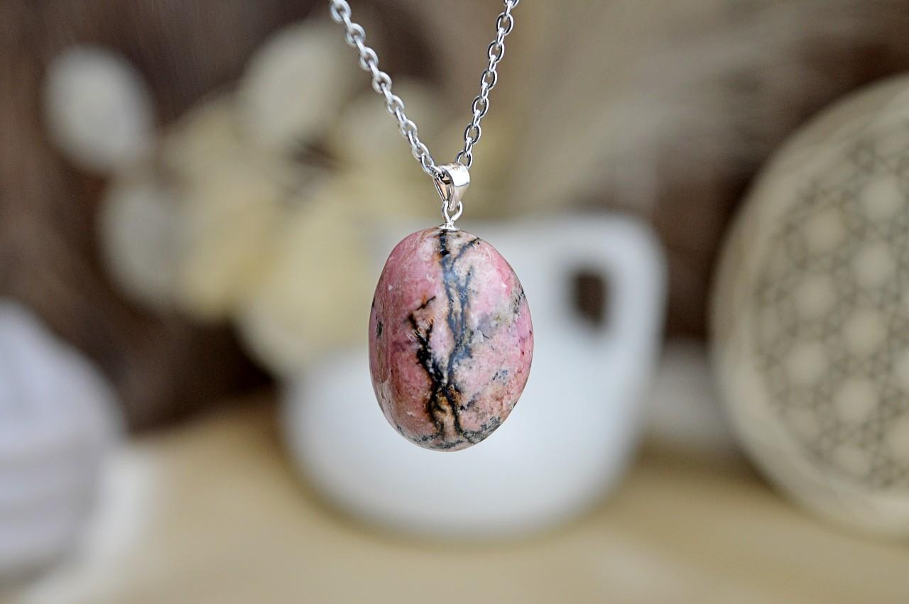 Privesok RODONIT Ag925 na kožke #3 – Bezpodmienečná Božská láska, Šťastie, Odstraňuje nervozitu, čistí Blokácie, Srdce