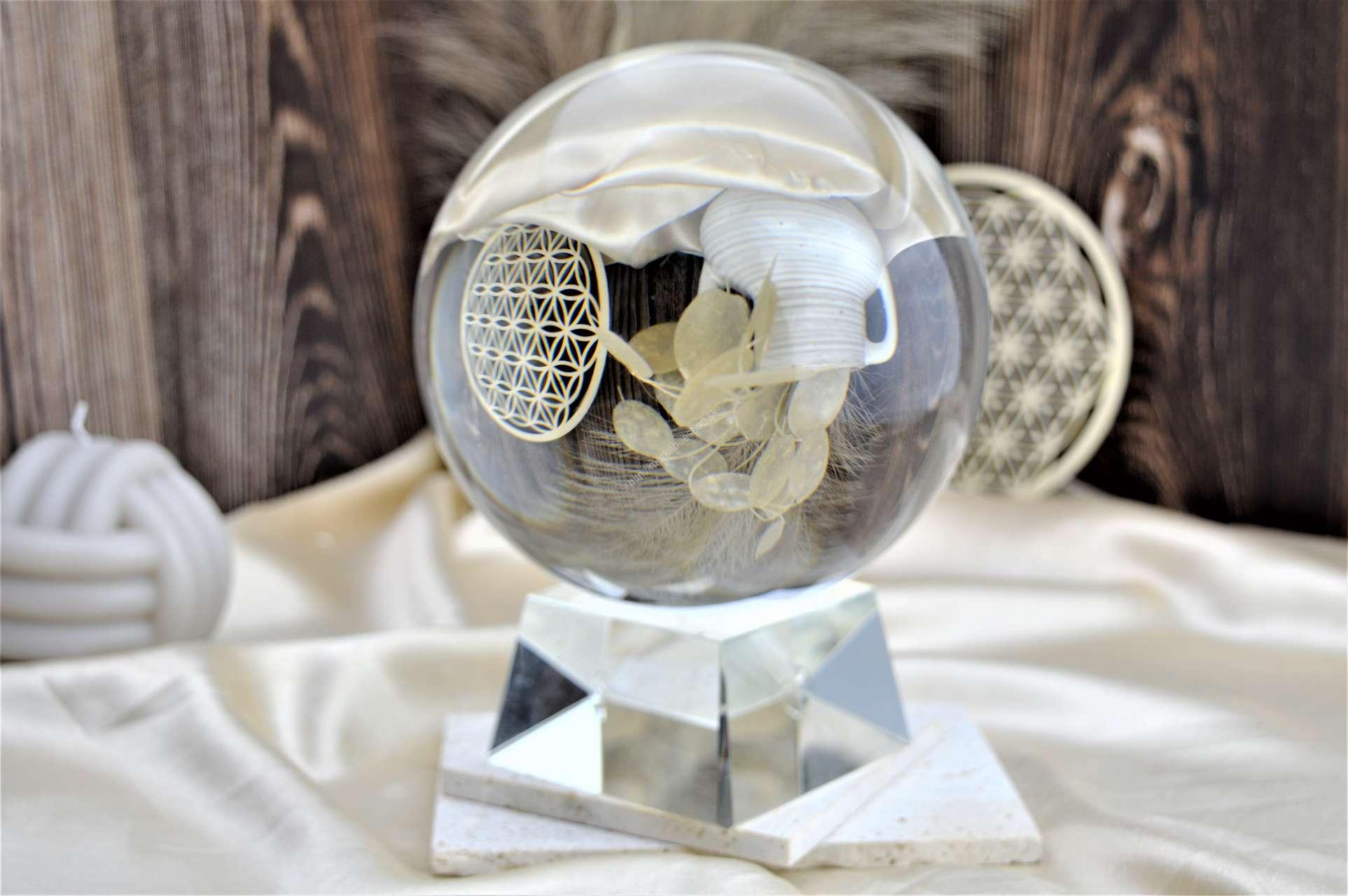 Feng-Shui brúsená veštecká Kryštáľová guľa AA kvalita 14,5 cm 4,4kg v Darčekovom Balení