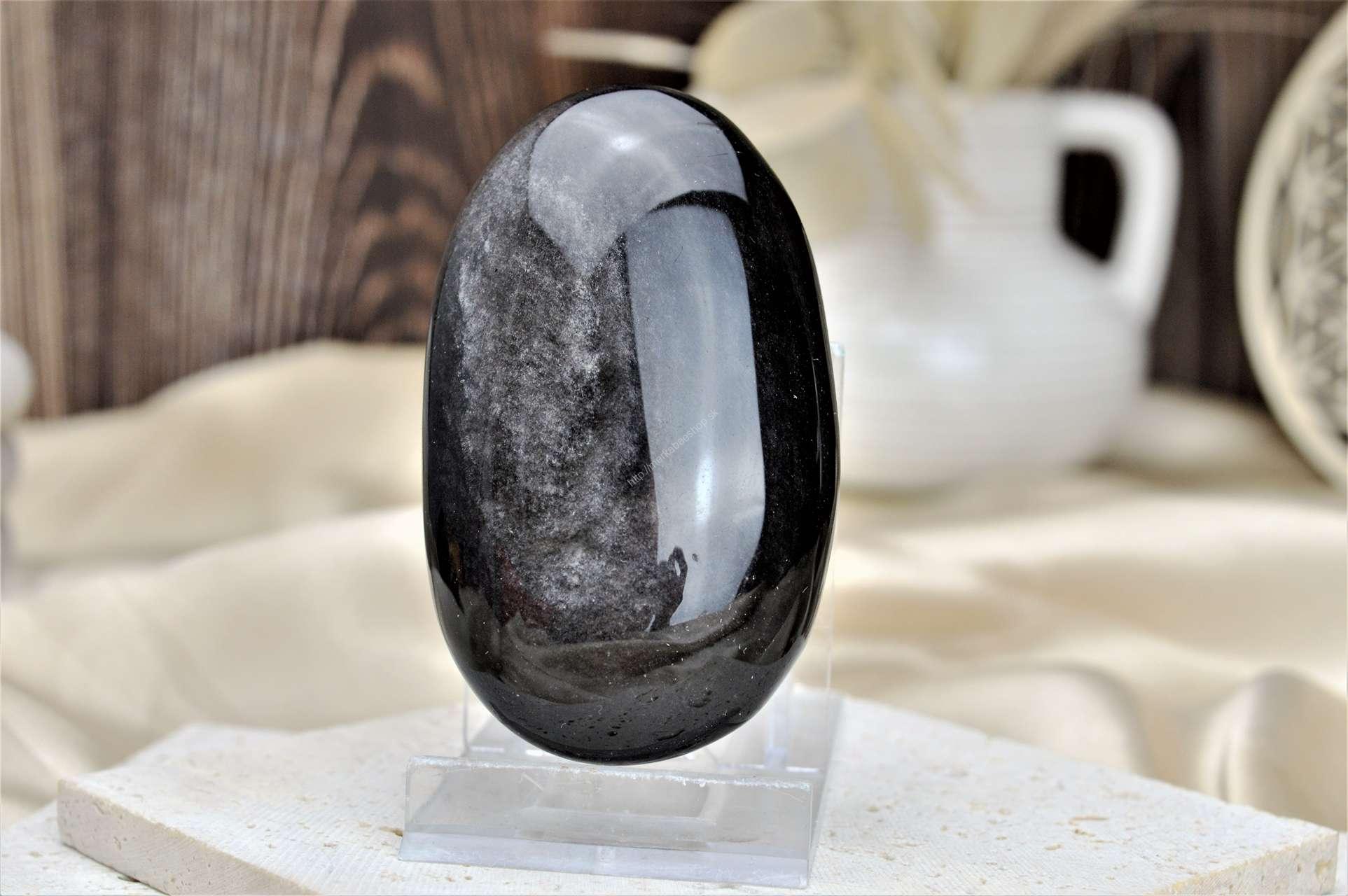 Obsidián Strieborný #3- kameň Manifestácie a Ochrany AAA kvalita