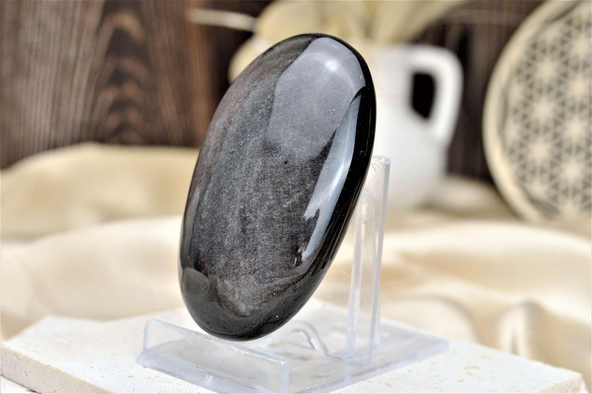 Obsidián Strieborný #3- kameň Manifestácie a Ochrany AAA kvalita