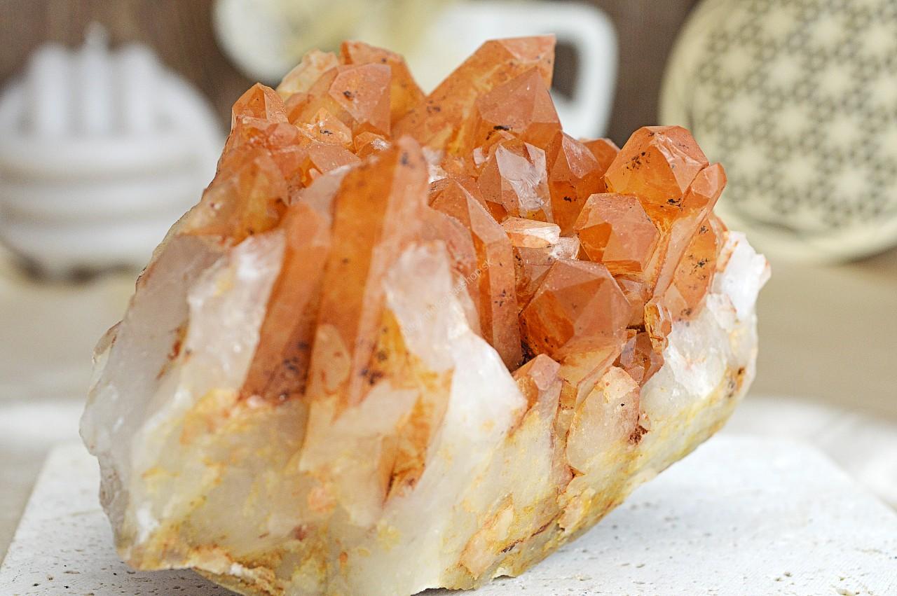 Drúza KRIŠTÁĽ TANGERIT/Krištáľ s Hematitom #3 - Energia, Ochrana, Rovnováha, Nové začiatky – Obrázok 2