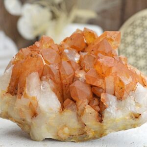 Drúza KRIŠTÁĽ TANGERIT/Krištáľ s Hematitom #3 - Energia, Ochrana, Rovnováha, Nové začiatky