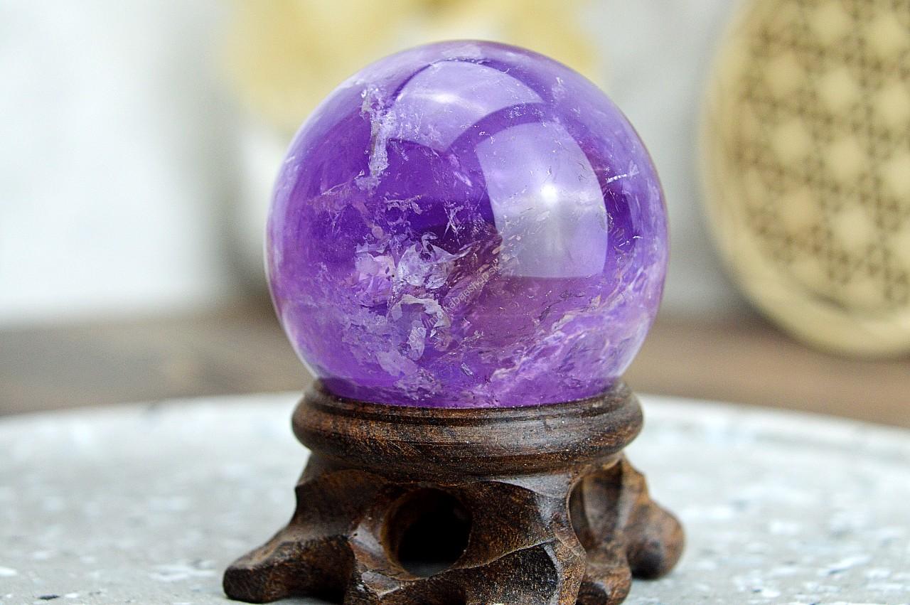 Guľa AMETYST #1 - Meditácia, Intuícia, Pokojný Spánok, Rovnováha AAA Kvalita – Obrázok 2
