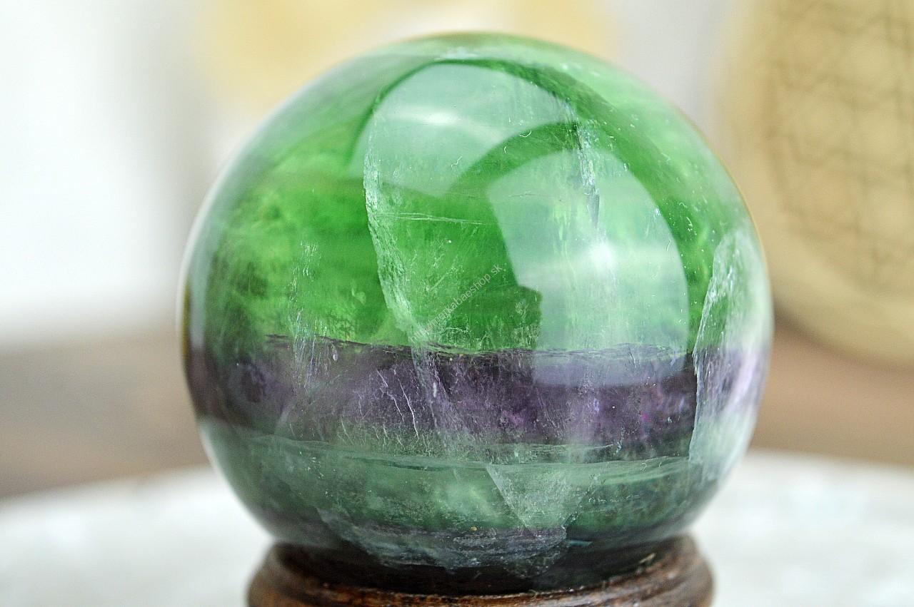 Guľa FLUORIT DÚHOVÝ #2 Jasná myseľ, sústredenie, Uvoľnenie, Božskosť AAA Kvalita