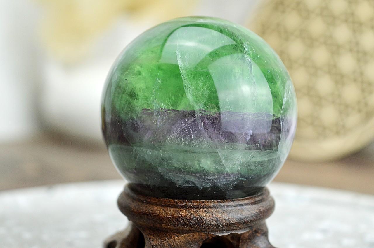 Guľa FLUORIT DÚHOVÝ #2 Jasná myseľ, sústredenie, Uvoľnenie, Božskosť AAA Kvalita – Obrázok 2