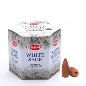 Vonné kužele Tečúci dym/ backflow HEM -White sage/ biela šalvia 40ks