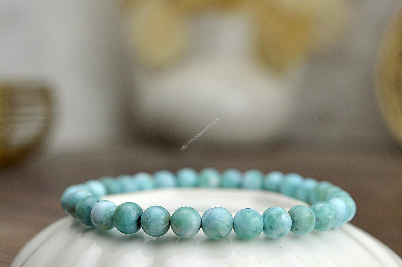 LARIMAR 6mm - Energia Bohyne, Upokojuje, Komunikácia (Plejádsky kameň) - Extra Kvalita