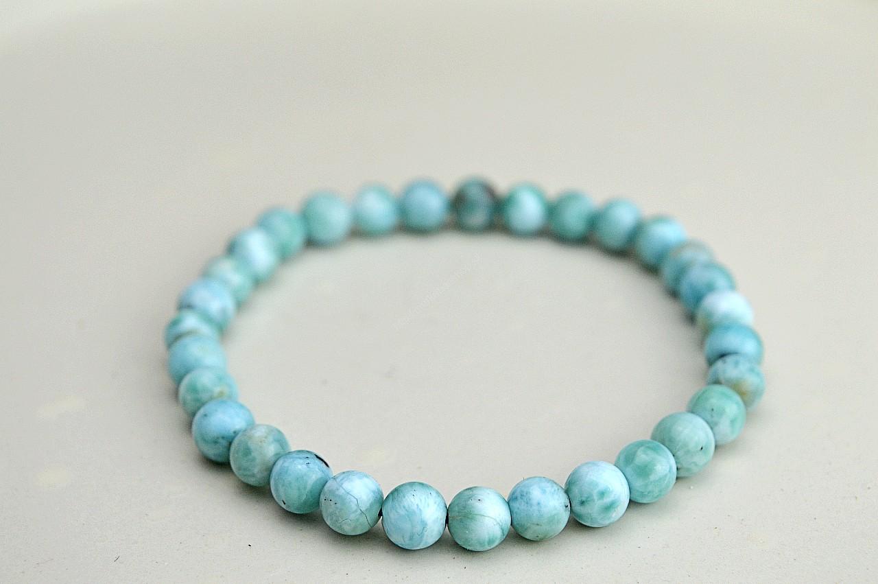 LARIMAR 6mm - Energia Bohyne, Upokojuje, Komunikácia (Plejádsky kameň) - Extra Kvalita – Obrázok 3