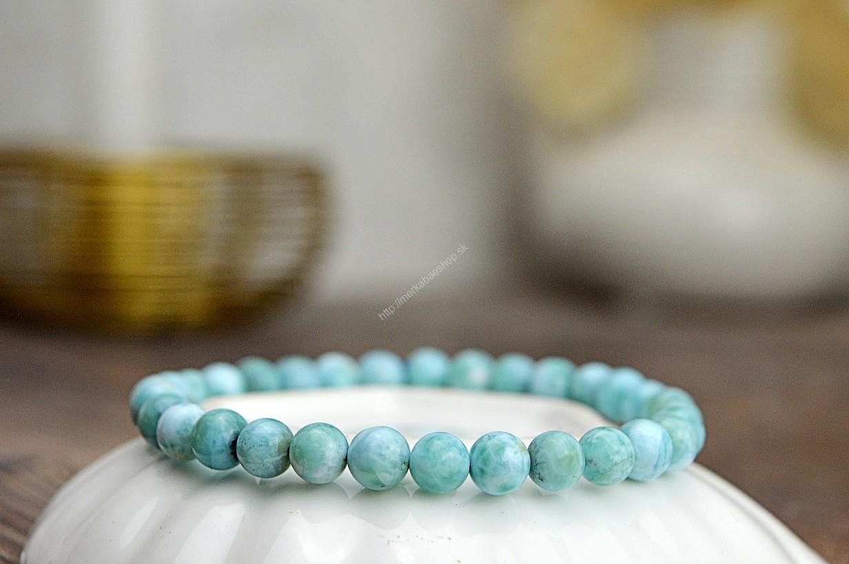 LARIMAR 6mm - Energia Bohyne, Upokojuje, Komunikácia (Plejádsky kameň) - Extra Kvalita