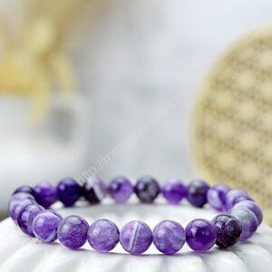 náramok AMETYST Chevron - Božskosť, Intuícia, Rovnováha, pokojný Spánok